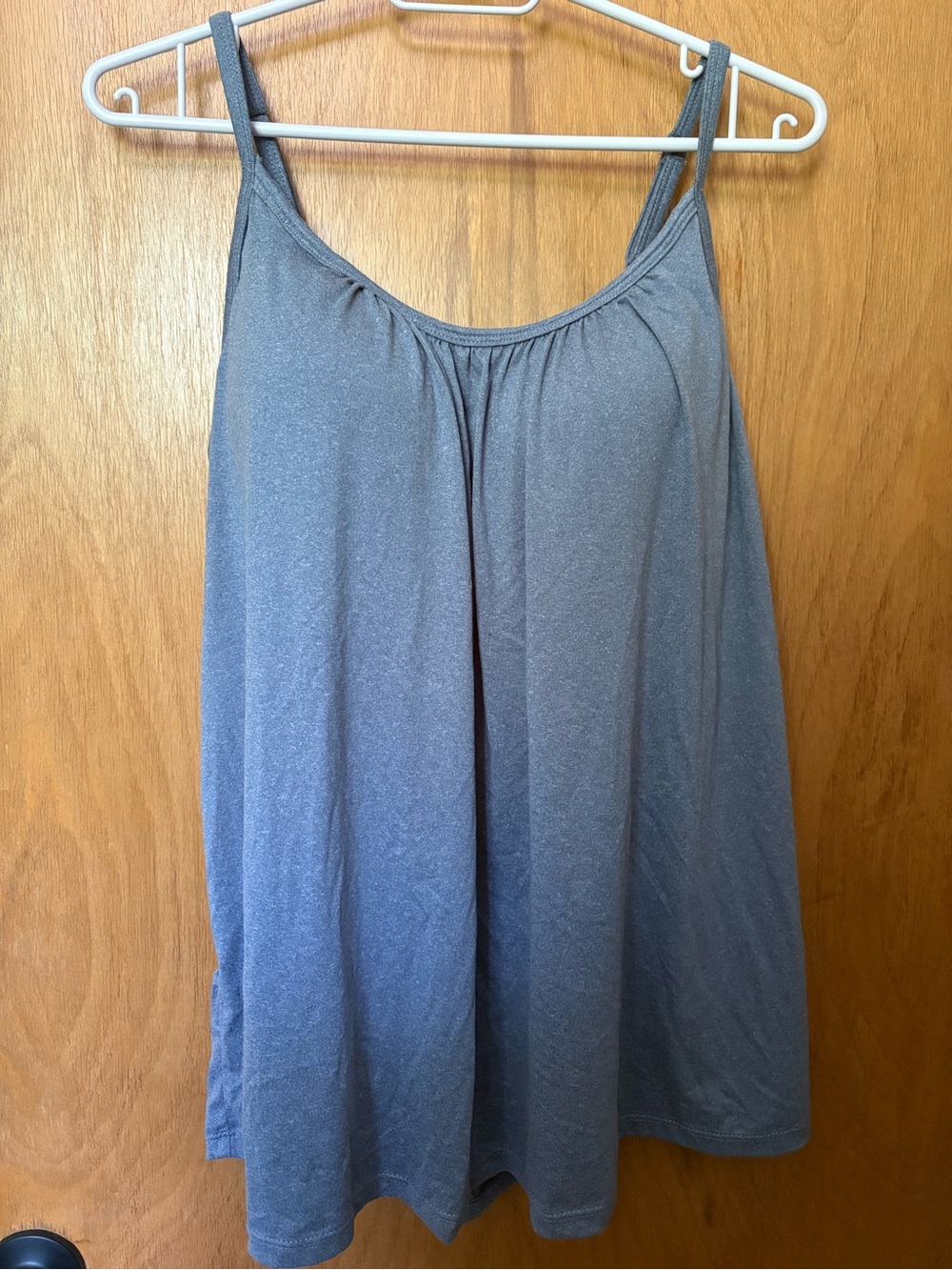 Women's Gray Built In Bra Tank Top